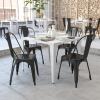 Flash Furniture Luke Commercial Grade 4 Pack Black Metal Indoor-Outdoor Stackable Chair