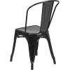Flash Furniture Luke Commercial Grade 4 Pack Black Metal Indoor-Outdoor Stackable Chair