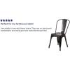 Flash Furniture Luke Commercial Grade 4 Pack Black-Antique Gold Metal Indoor-Outdoor Stackable Chair