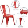Flash Furniture Luke Commercial Grade 4 Pack Red Metal Indoor-Outdoor Stackable Chair