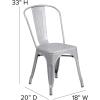 Flash Furniture Luke Commercial Grade 4 Pack Silver Metal Indoor-Outdoor Stackable Chair