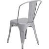 Flash Furniture Luke Commercial Grade 4 Pack Silver Metal Indoor-Outdoor Stackable Chair