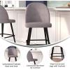 Flash Furniture Lyla Commercial Grade Modern Armless Barstools – Black LeatherSoft Upholstery – 30″ Barstool – Contoured Backrest – Steel Frame & Footrest – Set of 2(Gray Faux Linen)
