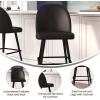 Flash Furniture Lyla Commercial Grade Modern Armless Barstools – Black LeatherSoft Upholstery – 30″ Barstool – Contoured Backrest – Steel Frame & Footrest – Set of 2(Black Leathersoft)