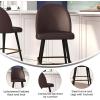 Flash Furniture Lyla Commercial Grade Modern Armless Barstools – Black LeatherSoft Upholstery – 30″ Barstool – Contoured Backrest – Steel Frame & Footrest – Set of 2(Brown Leathersoft)
