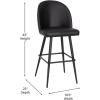 Flash Furniture Lyla Commercial Grade Modern Armless Barstools – Black LeatherSoft Upholstery – 30″ Barstool – Contoured Backrest – Steel Frame & Footrest – Set of 2(Black Leathersoft)