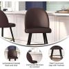 Flash Furniture Lyla Commercial Grade Modern Armless Counter Stools-Brown LeatherSoft Upholstery-26″ Barstool-Contoured Backrest-Steel Frame & Footrest-Set of 2