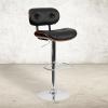 Flash Furniture Magnus Walnut Bentwood Adjustable Height Barstool with Button Tufted Black Vinyl Seat(Walnut)