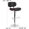 Flash Furniture Magnus Walnut Bentwood Adjustable Height Barstool with Button Tufted Black Vinyl Seat(Walnut)