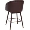 Flash Furniture Margo Commercial Grade Mid-Back Barstool – Black LeatherSoft Upholstery – Walnut Finish Beechwood Legs with Soft Bronze Accents – 30″ Bar Stool(Brown/Walnut)