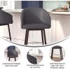 Flash Furniture Margo Commercial Grade Mid-Back Barstool – Black LeatherSoft Upholstery – Walnut Finish Beechwood Legs with Soft Bronze Accents – 30″ Bar Stool(Gray/Walnut)