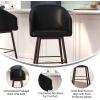 Flash Furniture Margo Commercial Grade Mid-Back Barstool – Black LeatherSoft Upholstery – Walnut Finish Beechwood Legs with Soft Bronze Accents – 30″ Bar Stool(Black/Walnut)