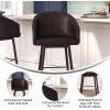 Flash Furniture Margo Commercial Grade Mid-Back Barstool – Black LeatherSoft Upholstery – Walnut Finish Beechwood Legs with Soft Bronze Accents – 30″ Bar Stool(Brown/Walnut)