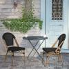 Flash Furniture Marseille Paris Fabric Stool in Black/Natural