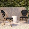 Flash Furniture Marseille Paris Fabric Stool in Black/Natural