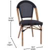 Flash Furniture Marseille Paris Fabric Stool in Black/Natural
