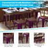 Flash Furniture Metal Dining Table Height Stool with Wooden Seat Set of 4 – Backless Teal Kai Commercial Grade Stool – Kai 18″ Stackable Dining Chairs(Purple)