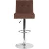 Flash Furniture Ravello Contemporary Adjustable Height Barstool with Accent Nail Trim in Brown Fabric(Brown Fabric)