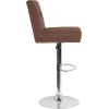 Flash Furniture Ravello Contemporary Adjustable Height Barstool with Accent Nail Trim in Brown Fabric(Brown Fabric)