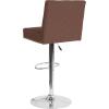 Flash Furniture Ravello Contemporary Adjustable Height Barstool with Accent Nail Trim in Brown Fabric(Brown Fabric)