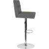 Flash Furniture Ravello Contemporary Adjustable Height Barstool with Accent Nail Trim in Brown Fabric(Gray Leathersoft)