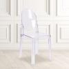 Flash Furniture Revna 4 Pack Revna Ghost Chair with Oval Back in Revna Transparent Crystal(Set of 4)
