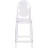 Flash Furniture Revna Ghost Counter Stool with Oval Back in Revna Transparent Crystal(Set of 1)