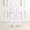 Flash Furniture Revna Ghost Counter Stool with Oval Back in Revna Transparent Crystal(Set of 1)