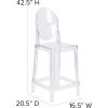 Flash Furniture Revna Ghost Counter Stool with Oval Back in Revna Transparent Crystal(Set of 1)