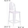 Flash Furniture Revna Ghost Counter Stool with Oval Back in Revna Transparent Crystal(set of 4)