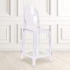 Flash Furniture Revna Ghost Counter Stool with Oval Back in Revna Transparent Crystal(set of 4)