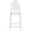 Flash Furniture Revna Ghost Counter Stool with Oval Back in Revna Transparent Crystal(set of 4)
