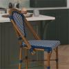 Flash Furniture SDA-AD642001-CS-NVYWH-NAT-GG 26″ Navy/White French Stool