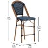 Flash Furniture SDA-AD642001-CS-NVYWH-NAT-GG 26″ Navy/White French Stool