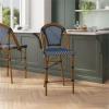 Flash Furniture SDA-AD642001-CS-NVYWH-NAT-GG 26″ Navy/White French Stool