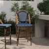 Flash Furniture SDA-AD642001-CS-NVYWH-NAT-GG 26″ Navy/White French Stool
