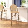 Flash Furniture SDA-AD642001-F-BS-NATWH-LTNAT-GG 30″ NAT/White French Stool