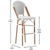 Flash Furniture SDA-AD642001-F-BS-WHGY-NAT-GG 30″ White/Gray French Stool