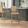Flash Furniture SDA-AD642001-F-CS-NATWH-LTNAT-GG 26″ NAT/White French Stool