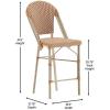 Flash Furniture SDA-AD642001-F-CS-NATWH-LTNAT-GG 26″ NAT/White French Stool