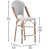 Flash Furniture SDA-AD642001-F-CS-WHGY-NAT-GG 26″ White/Gray French Stool