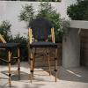 Flash Furniture SDA-AD642107-CS-BK-NAT-GG Black French Cafe Stool