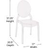 Flash Furniture Set of 4 Extra Wide Resin Ghost Chairs with 700 LB. Weight Capacity – Clear Kitchen and Dining Room Chair – Acrylic Event Chair for Indoor/Outdoor Use
