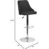 Flash Furniture Trieste Contemporary Adjustable Height Barstool in Black Fabric(Black Fabric)