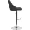 Flash Furniture Trieste Contemporary Adjustable Height Barstool in Black Fabric(Black Fabric)