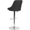 Flash Furniture Trieste Contemporary Adjustable Height Barstool in Black Fabric(Black Fabric)