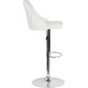 Flash Furniture Trieste Contemporary Adjustable Height Barstool in Black Fabric(White Leathersoft)