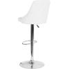 Flash Furniture Trieste Contemporary Adjustable Height Barstool in Black Fabric(White Leathersoft)