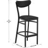 Flash Furniture Wright Set of 2 Commercial Barstools – Walnut Wood Boomerang Back – Black Vinyl Seat – 500 LB. Capacity Black Steel Frame – Integrated Footrest(Black Vinyl Back/Black Vinyl Seat)