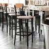 Flash Furniture Wright Set of 2 Commercial Barstools – Walnut Wood Boomerang Back – Black Vinyl Seat – 500 LB. Capacity Black Steel Frame – Integrated Footrest(Natural Birch Wood Back/Gray Vinyl Seat)